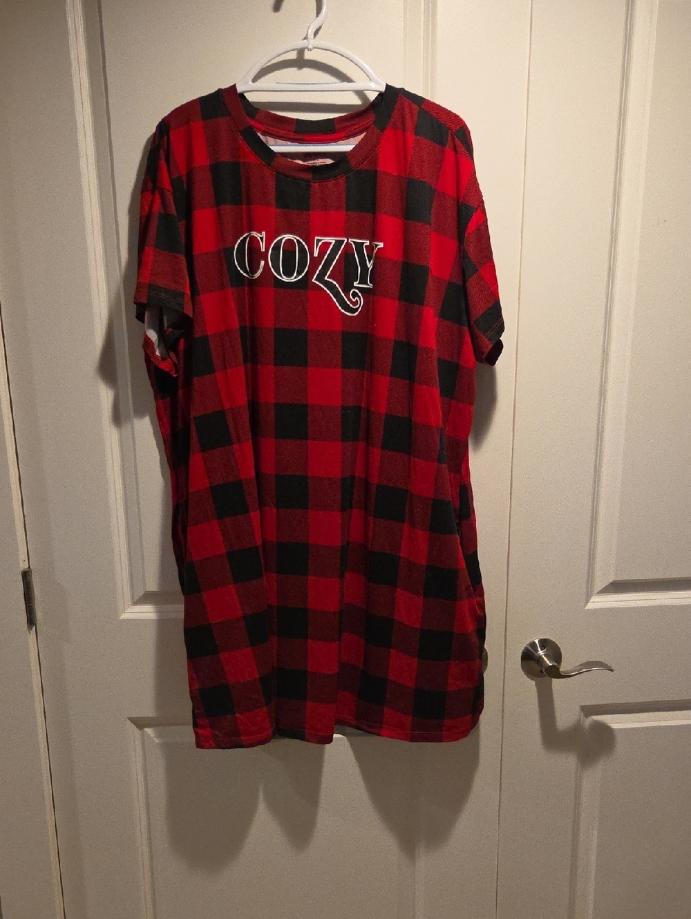 Cozy Red & Black Buffalo Plaid Nightgown